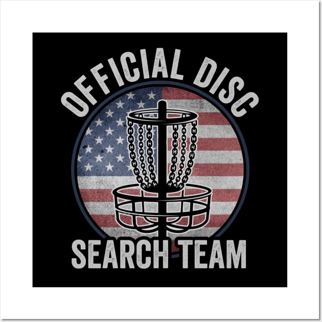 Official Disc Search Team Funny Disc Golf Player Wall Art by Visual Vibes